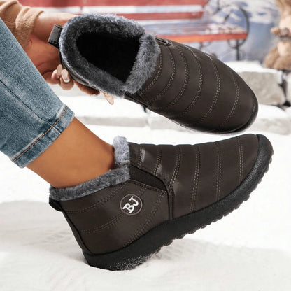 Zimowe skórzane buty damskie z podszewką z owczej skóry