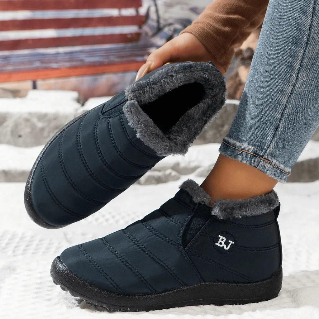 Zimowe skórzane buty damskie z podszewką z owczej skóry