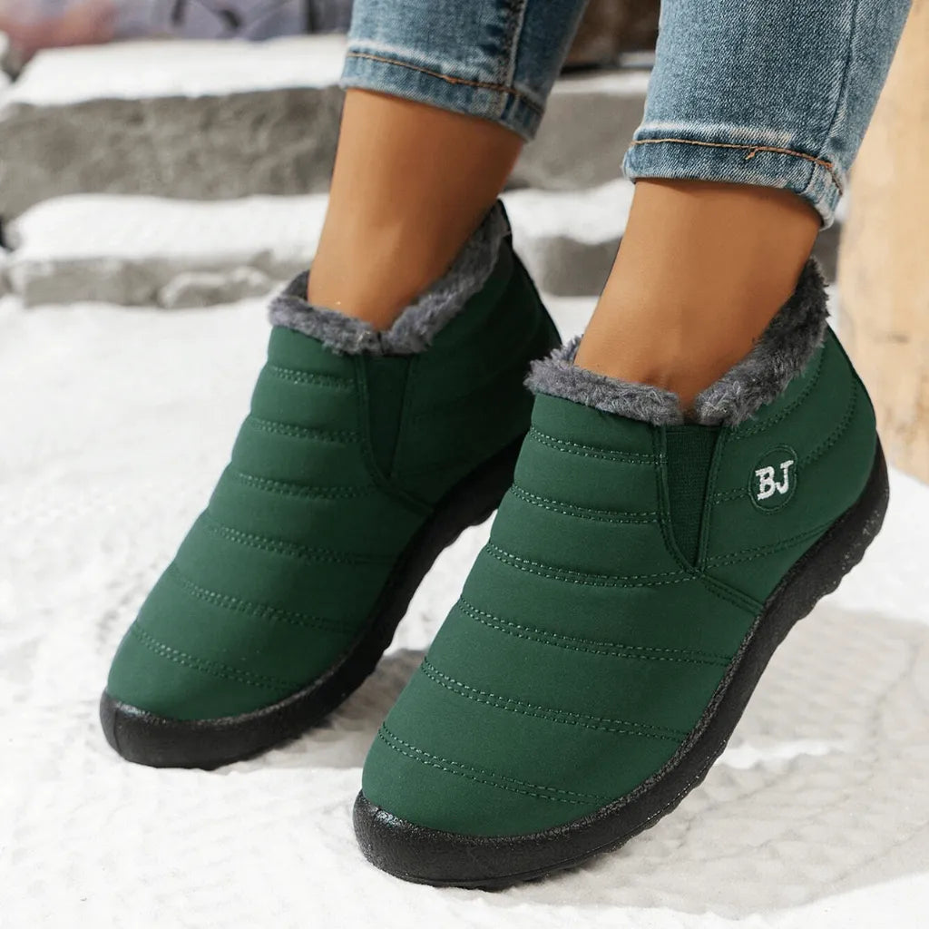 Zimowe skórzane buty damskie z podszewką z owczej skóry