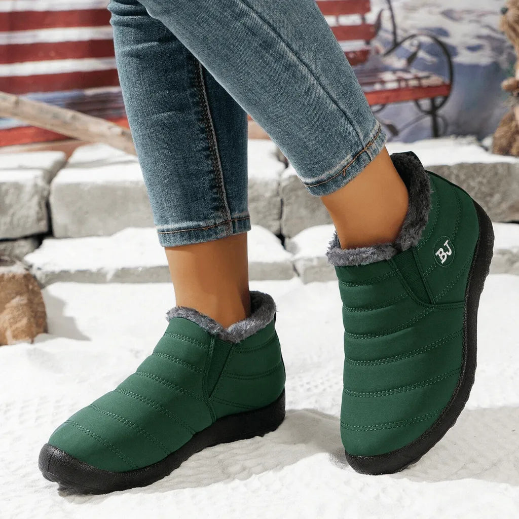 Zimowe skórzane buty damskie z podszewką z owczej skóry