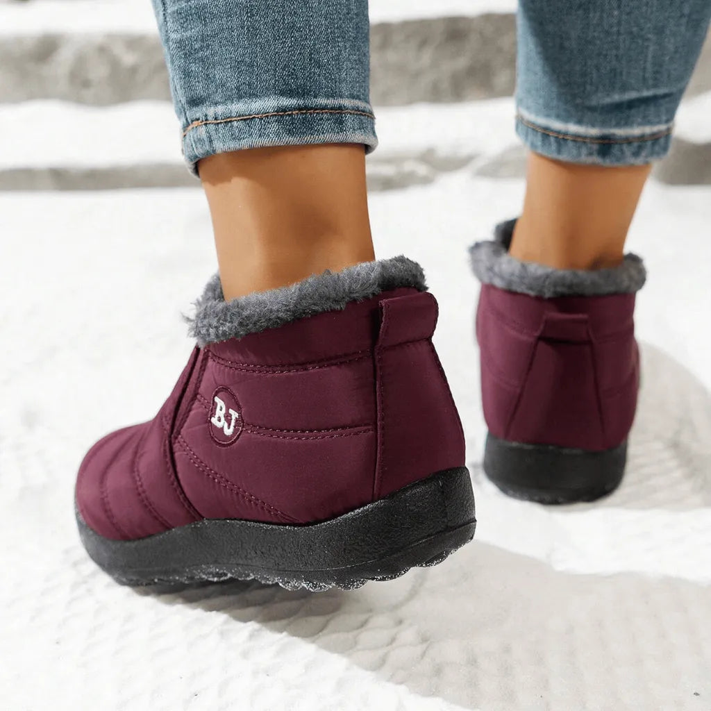 Zimowe skórzane buty damskie z podszewką z owczej skóry