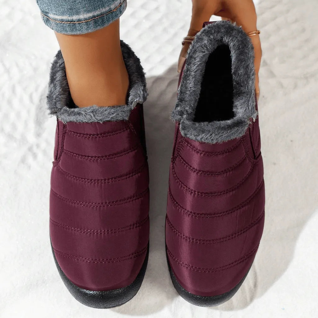 Zimowe skórzane buty damskie z podszewką z owczej skóry